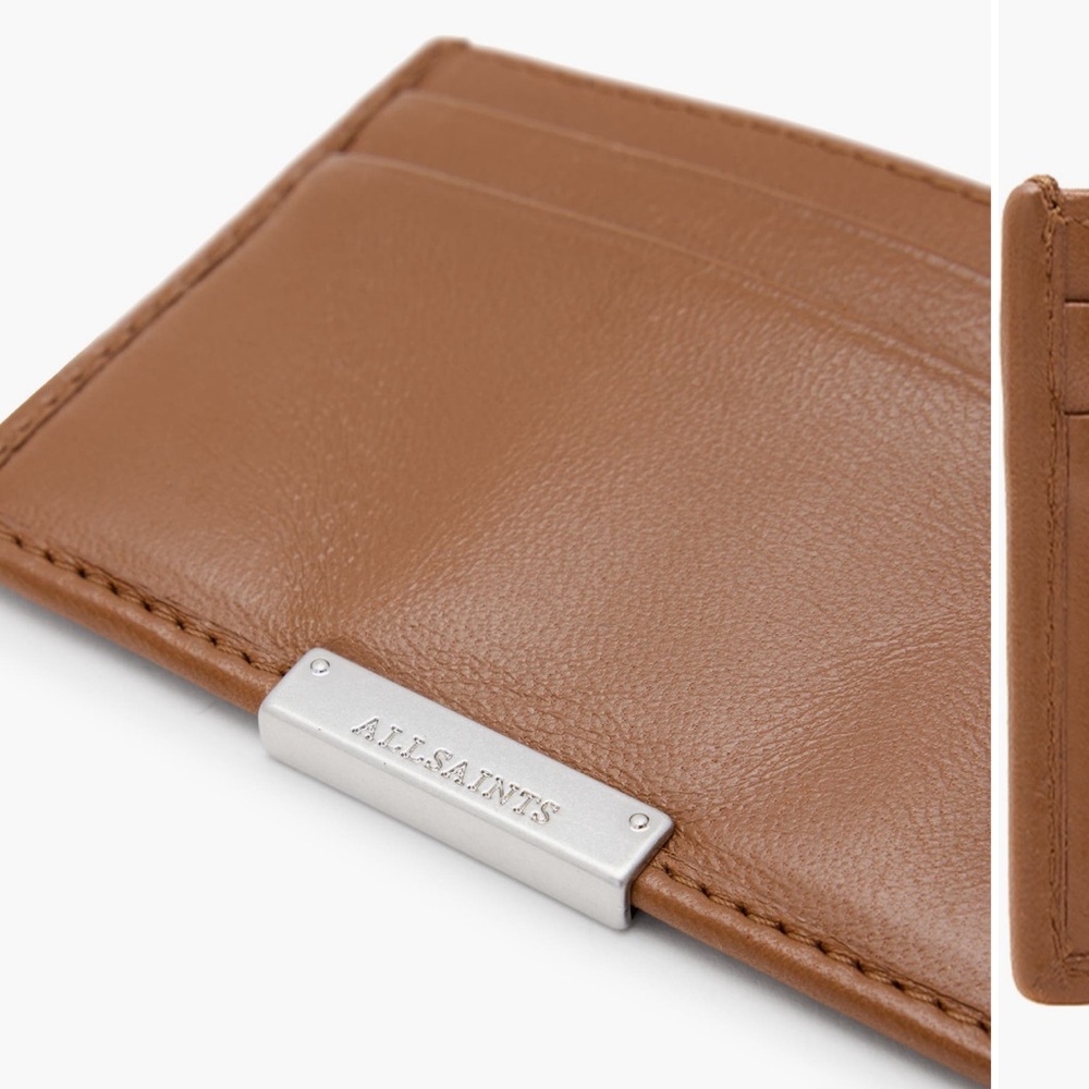 NWT✨All Saints Brown Leather Card Holder